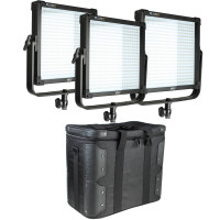 F&V 3-fach Set LED-Flächenleuchten K4000S SE Bi-Color 3200-5600 Kelvin 2812 Lux mit Transportkoffer