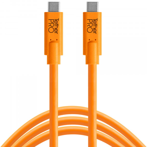 Tether Tools TetherPro USB-Datenkabel für USB-C an USB-C - 4,6 m, gerade (Orange)