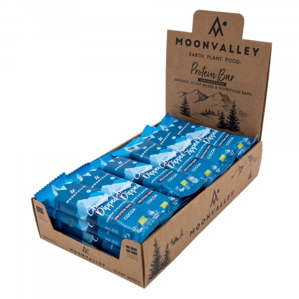 Moonvalley Organic Protein Bar - Bio-Proteinriegel Chocolate-Dipped Cocoa (18 x 60 g)