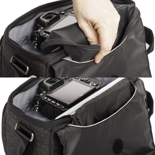 ThinkTank Vision 10 Graphite - Schultertasche Grau meliert für 1 DSLR, 1 Stativ, 1 Tablet, 1 Weitwin